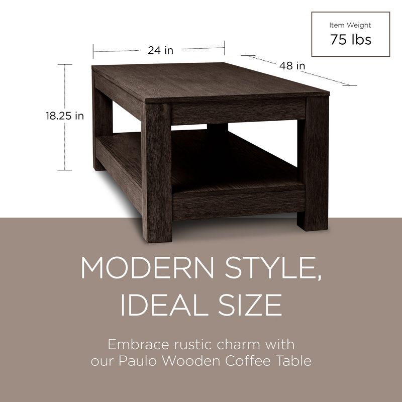 Maven Lane Paulo Wooden Coffee Table, 6 of 8