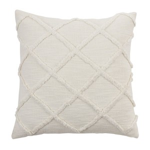 Saro Lifestyle Diamond Design Tufted Poly Filled Pillow - 1 of 4