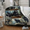 Lomsoe Christmas Black Bear Family Print Flannel Blanket - All Seasons Soft and Warm Throw Blanket for Bed, Napping, Camping, Travel, Office - 2 of 4