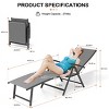 Crestlive Products Outdoor Aluminum Folding Recliner Adjustable Chaise Lounge (Set of 2) - 3 of 4