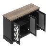 Galano Heron Wood 45.8 in. 3 Doors Sideboard with Adjustable Shelves in Gray, Dusty Gray Oak - 4 of 4