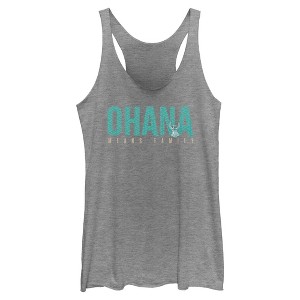 Women's Lilo & Stitch Bold Ohana means Family Racerback Tank Top - 1 of 4