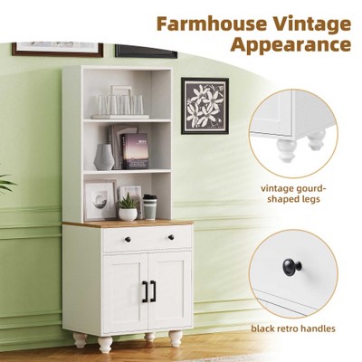 Farmhouse vintage appearance cabinet with vintage legs and hardware