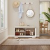 Kumasinova Louvered Shoe Storage Bench,Entryway Bench with Adjustable Panels and Cushioned Seat,Shoe Rack Bench for Entryway,Hallway,Living Room - 2 of 4
