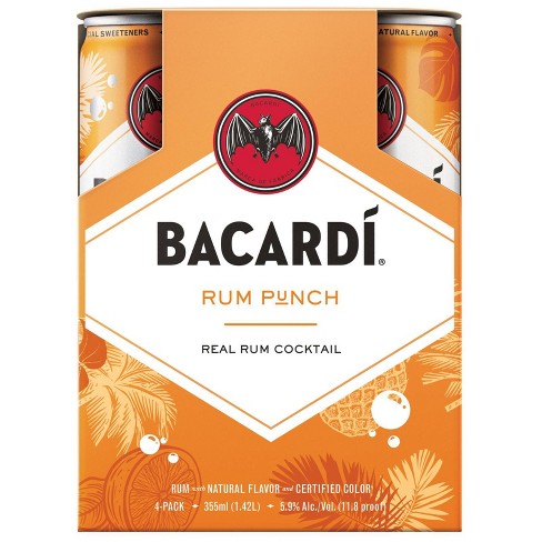 Bacardi Rum Punch Cocktail - 4pk/355ml Cans : Target