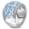 EVERLY JEWELRY | Sterling Silver 0.07 CT TW Diamond And 5 1/2 CT TGW Sky Blue Topaz Fashion Ring - 2 of 4