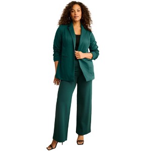 Roaman's Plus Size Comfort Stretch Ponte Blazer - 1 of 3