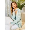 Slickblue Women's Choker Neck Surplice Top, Hi-Lo Hem, Tie-Dye Pattern, Blue Surf, S - 3 of 4