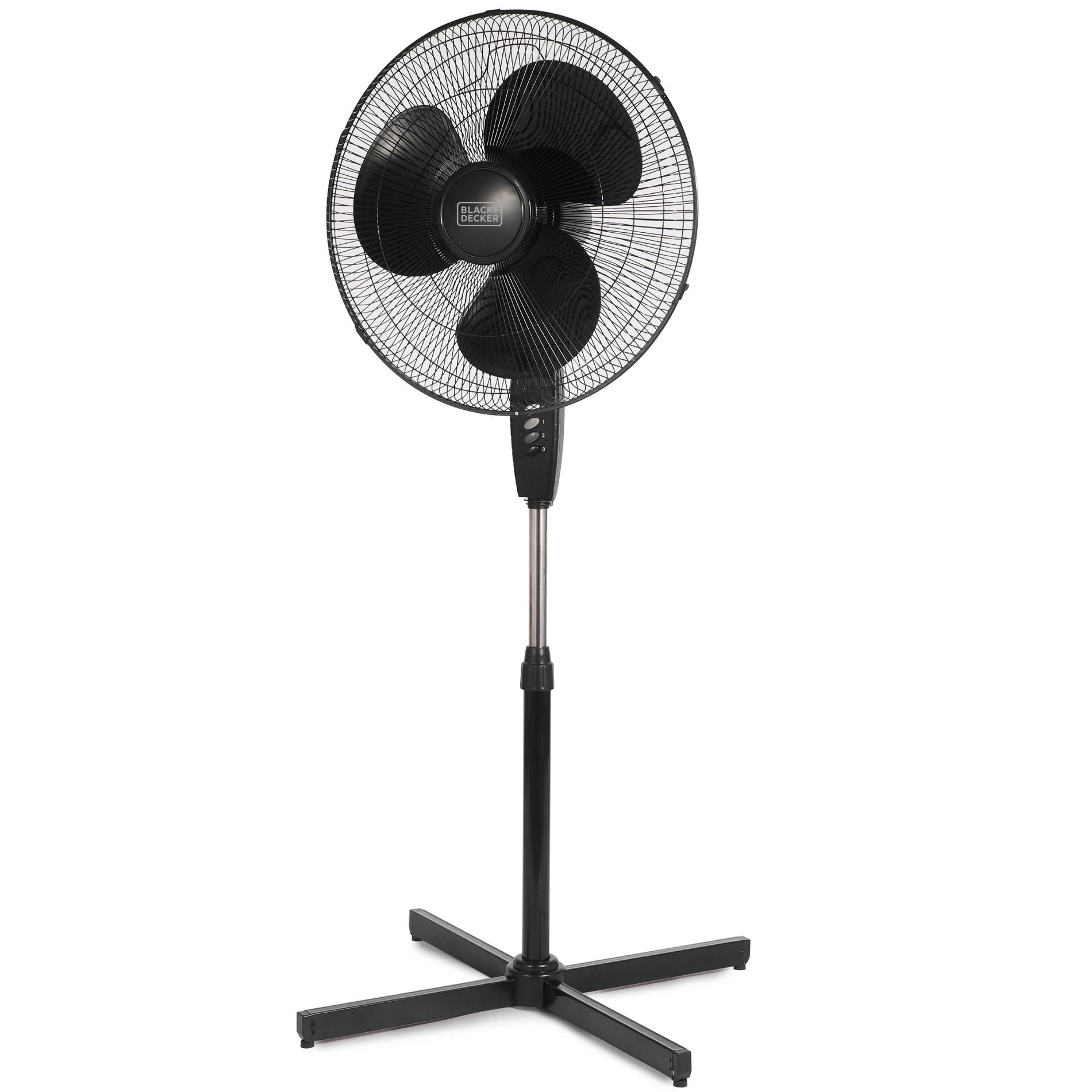 BLACK+DECKER 18-Inch Pedestal Fan, Oscillating Fan for Home and Office, with 3 Speed Settings, Adjustable Height  and Fan Head Tilt