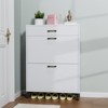 FONTOI Shoe Rack with 2 Flip Drawers, Hidden Shoe Rack Storage Organizer for Doorway Hallway Closet, White, 10"*43"*32" - 2 of 4