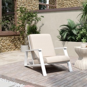 Christopher Knight Home Paloma Outdoor Acacia Wood Adirondack Design Club Chair with Cushion - 1 of 4