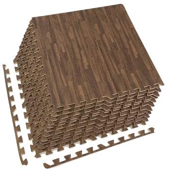 Shatex 12 in. W x 12 in. L x 0.4 in. Thick Deep Wood Grain EVA Interlocking  Foam Floor Mat for Exercise (16-Tiles Per Case) PFM1204ND16P - The Home  Depot