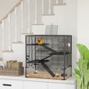 PawHut Deep Glass Bottom Hamster Cage, Hamster Tank with Running Wheel, Hut, Water Bottle, Food Dish, Rat Cage, Black - 3 of 4