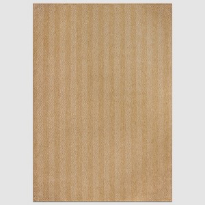 World Rug Gallery Herringbone Stripe Reversible Jute-Look Indoor/Outdoor Rug - 1 of 4
