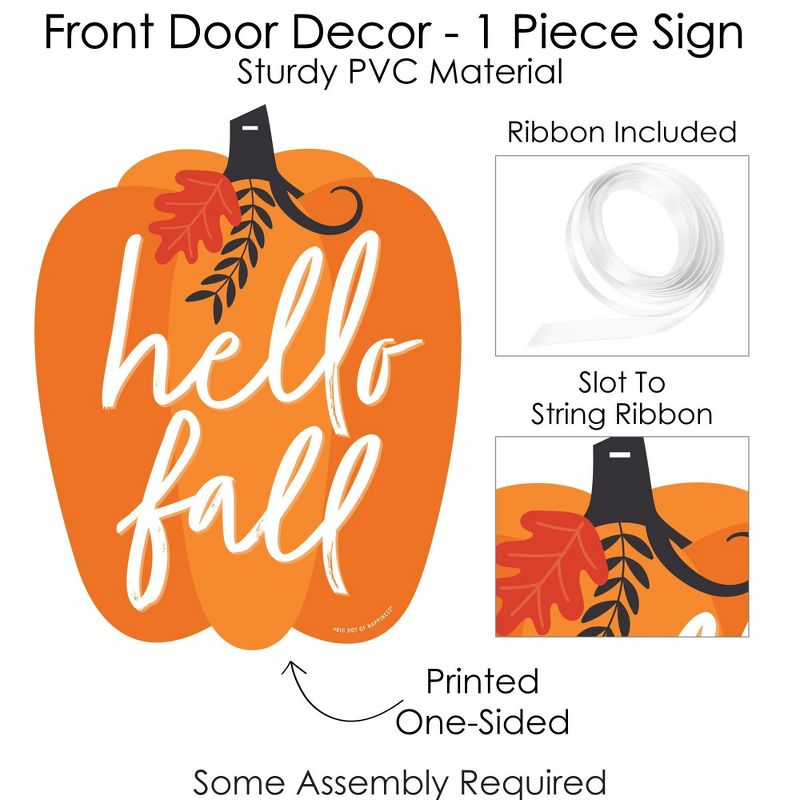 Big Dot of Happiness Fall Pumpkin - Hanging Porch Halloween or Thanksgiving Party Outdoor Decorations - Front Door Decor - 1 Piece Sign, 5 of 9