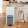 1.3 Gallon Waterproof Bathroom Trash Can with Soft Close Lid & Removable Inner Bucket, 5 Liter Stainless Steel Garbage Can, Compact Waste Constainer - 2 of 4