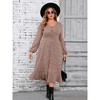 Women's Plus Size Sweater Dress V-Neck Long Sleeve Fall Winter Dressed with Pockets - 4 of 4