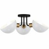 Crystorama Lighting Gigi 3 - Light Flush Mount in  Matte Black/Aged Brass - 3 of 4