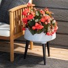 21"H Sullivans Retro Elevated Planter Set of 3, Gray - 3 of 4
