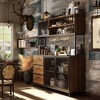 Hitow Kitchen Cabinet Wooden Buffet Sideboard Metal Door 3 Drawer Rack Worktop - 3 of 4