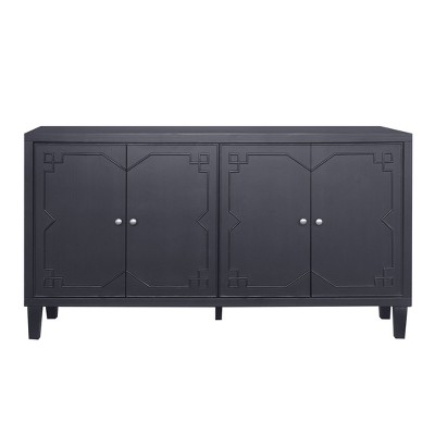 NicBex Large Capacity Sideboard Buffet Cabinet with 4 Doors Wooden Kitchen Cabinet,Black