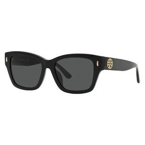 Tory Burch TY 7167U 170987 Womens Rectangle Sunglasses Black 53mm - 1 of 3