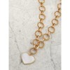 Attop Women's Gold Mother-of-Pearl Heart Necklace - 3 of 4
