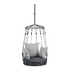 Okak Outdoor Hanging Chair with UV-Resistant Cushion,Stylish Olefin Fabric Hammock Swing,Elegant Patio Swing Chair for Porch,Backyard,Balcony - 2 of 4