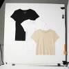Women's 3pk Slim Fit Short Sleeve T-Shirt - Universal Thread™ White/Beige/Black - image 4 of 4