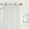 Kate Aurora Glam Chic Living 2 Pack Metallic Foil Sparkle Slub Sheer Grommet Top Curtain Panels - 2 of 4