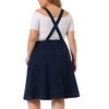 Agnes Orinda Women's Plus Size Overall Dress Button Adjustable Strap Denim Suspender Dresses - image 4 of 4