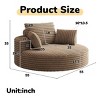 55" Fluffy Corduroy Chenille Foam Swivel Chair,Modern 360° Sleeper Lounge Seat for Living Room or Bedroom–The Pop Home - 4 of 4