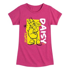 Girls' - Disney - Daisy Duck Iconic Confident Vibes Fitted Short Sleeve Graphic T-Shirt - 1 of 4