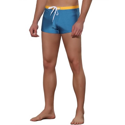 Lars Amadeus Men's Solid Color Elastic Waist Summer Pool Swimwear Shorts Navy 30 — фото 4