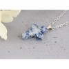 Natural Stone Cross Necklace Charm Cross Birthstone Pendant Quartz Healing Crystal Jewelry, Lapis Lazuli - 3 of 4
