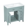 NicBex 35.9" Bathroom Storage Cabinet with Sink, Bathroom Vanity, 3 Drawers and 1 Spacious Cabinet for Bathroom, Green - 4 of 4