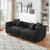 3 Seater 89"Sofa for Living Room with Metal Legs, Solid Wood Frame Couch with 4 Pillows for Apartment Office Living Room - 2 of 4