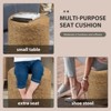 KTMBDW Ottoman Poufs, Natural Seagrass Pouffe, Hand Weave Round Footstool with Wood Frame, Sitting Braided Footrest for Living Room, Bedroom - 4 of 4