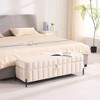 Aortzio 49.21”W Wide Velvet Upholstered Storage Bench - 2 of 4