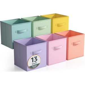 Sorbus 6 Pack 13 Inch Foldable Storage Cubes with Handles- for Organizing Home, Shelves, Nursery, Playroom, Closet and More - 1 of 4