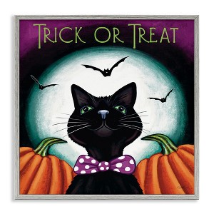 Stupell Industries Trick Or Treat Cat Framed Giclee Art - 1 of 4