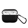 Insten Case Compatible with AirPods Pro - Weave Shaped Skin Cover with Keychain, Black - 3 of 4