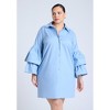 ELOQUII Women's Plus Size Poplin Ruffle Sleeve Dress - 4 of 4