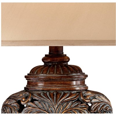 Bronze Leafwork 32.5" Traditional Table Lamp with Tan Shade