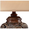 Barnes and Ivy Leafwork Vase 32 1/2" Tall Large Traditional End Table Lamp Brown Wood Finish Single Tan Rectangular Shade Living Room Bedroom Bedside - 3 of 4
