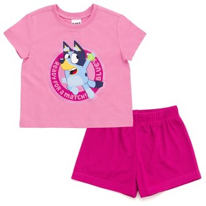 Bluey Girls T-Shirt and Mesh Shorts Outfit Set Toddler - 1 of 4