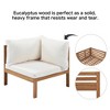 4-Pieces Outdoor Acacia Wood L-Shaped Sectional Sofa Set with Coffee Table - 3 of 4
