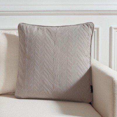 Faina 19'' Square Grey Cotton Reversible Throw Pillow