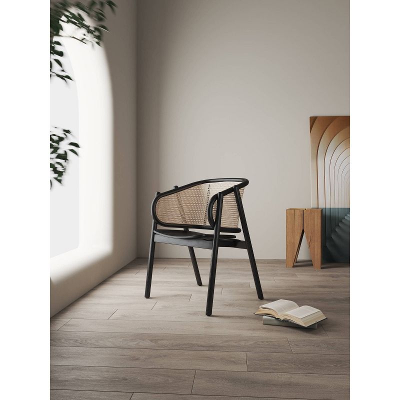 Set of 2 Versailles Wood Armchairs Black/Natural Cane - Manhattan Comfort, 3 of 13