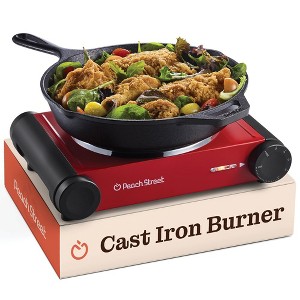 Peach Street Electric Stovetop Hot Plate Burner 1800W Glass Cast Iron Portable Stove Burners Cool Touch Handle Cooktop Temperature Controls Electric - 1 of 4